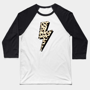 Cheetah Print Lightning Bolt Baseball T-Shirt